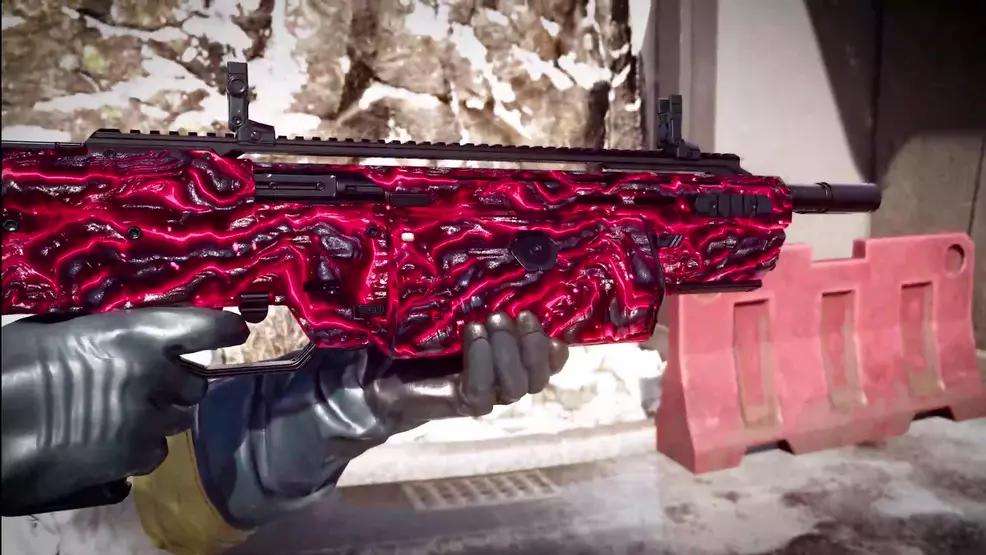 BO7 Warzone camo - Apocalypse: undulating black flesh reactive red glow