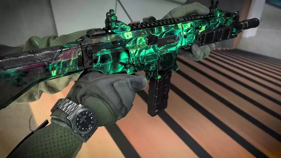 BO7 Campaign camo - Genesis: deep green energy with darkened base